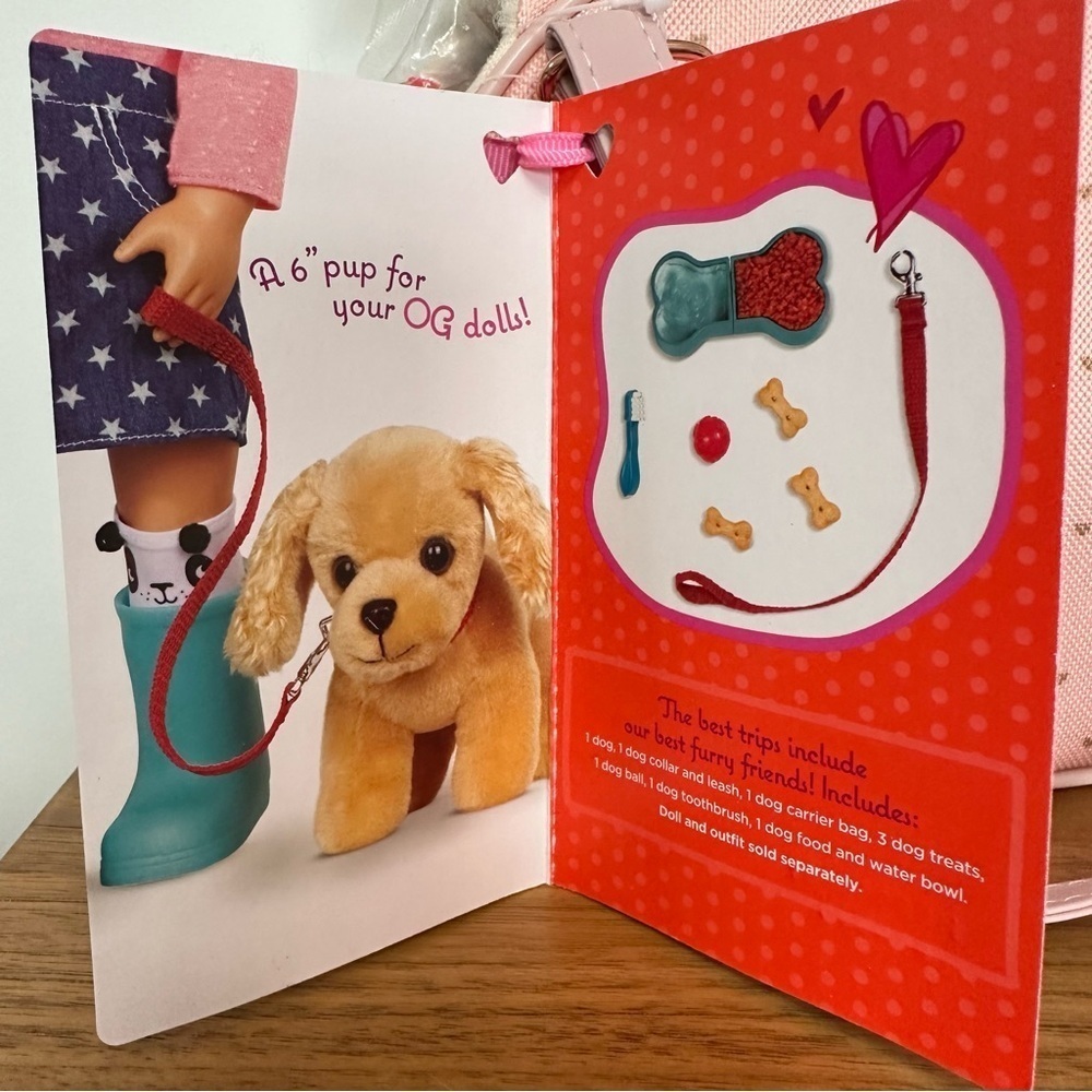 Our Generation Hop In Dog Carrier With 6” Pup And Accessories For OG Doll NEW - Picture 2 of 5